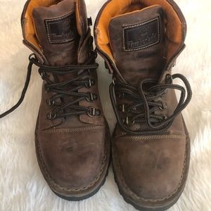 Dark brown timberlands